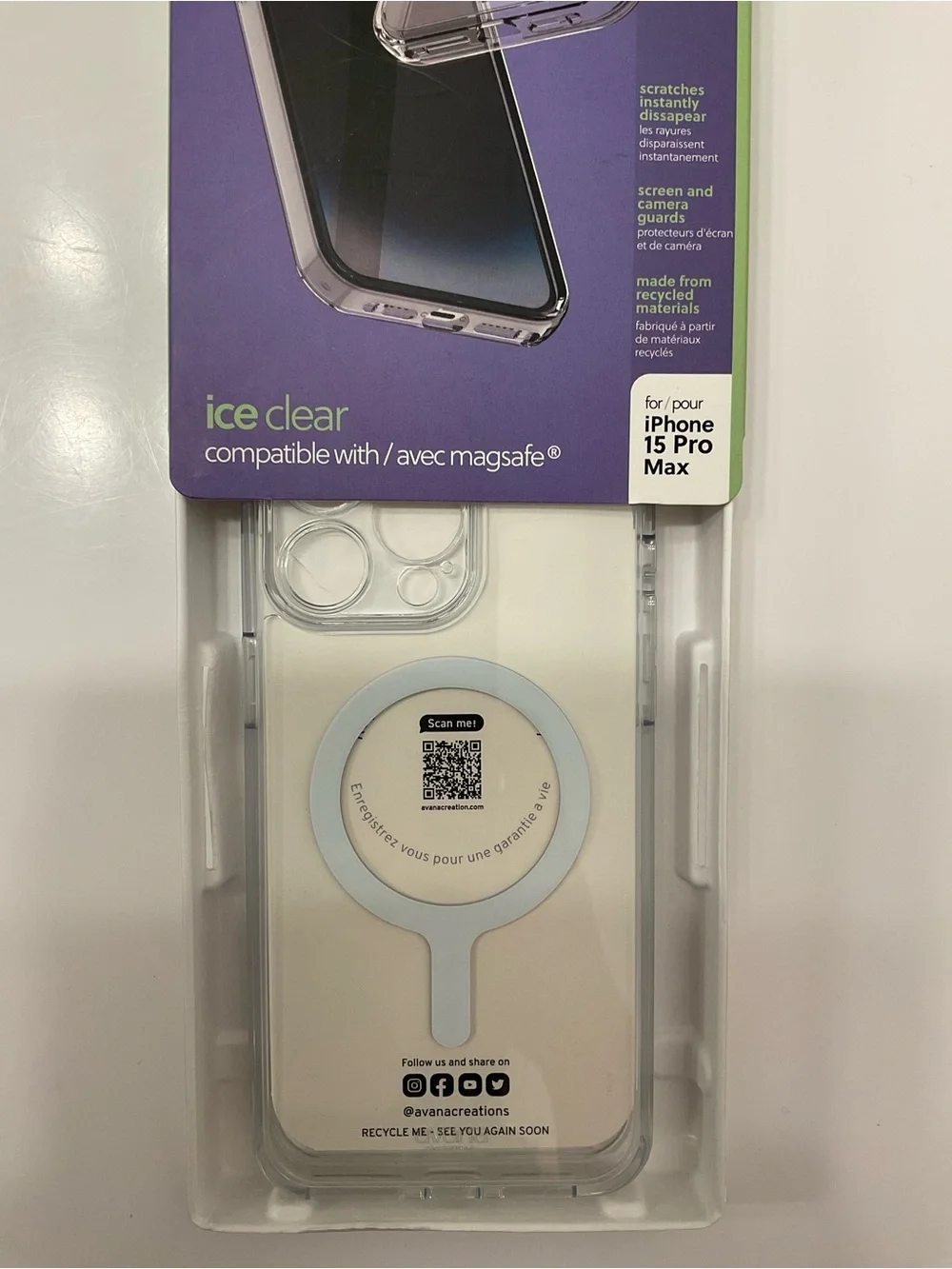 NIB Avana Creation Ice Clear MagSafe Compatible Case for iPhone 15 Pro Max